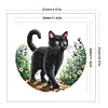 Black Cat In Garden-11CT Stamped Cross Stitch 37*37cm/14.57*14.57in tapestrymarket
