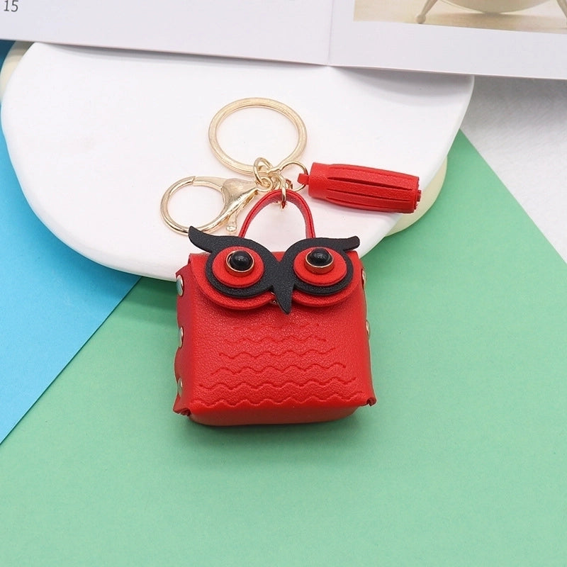 Minimalist Streetwear Owl Pu Leather Unisex Bag Pendant Keychain