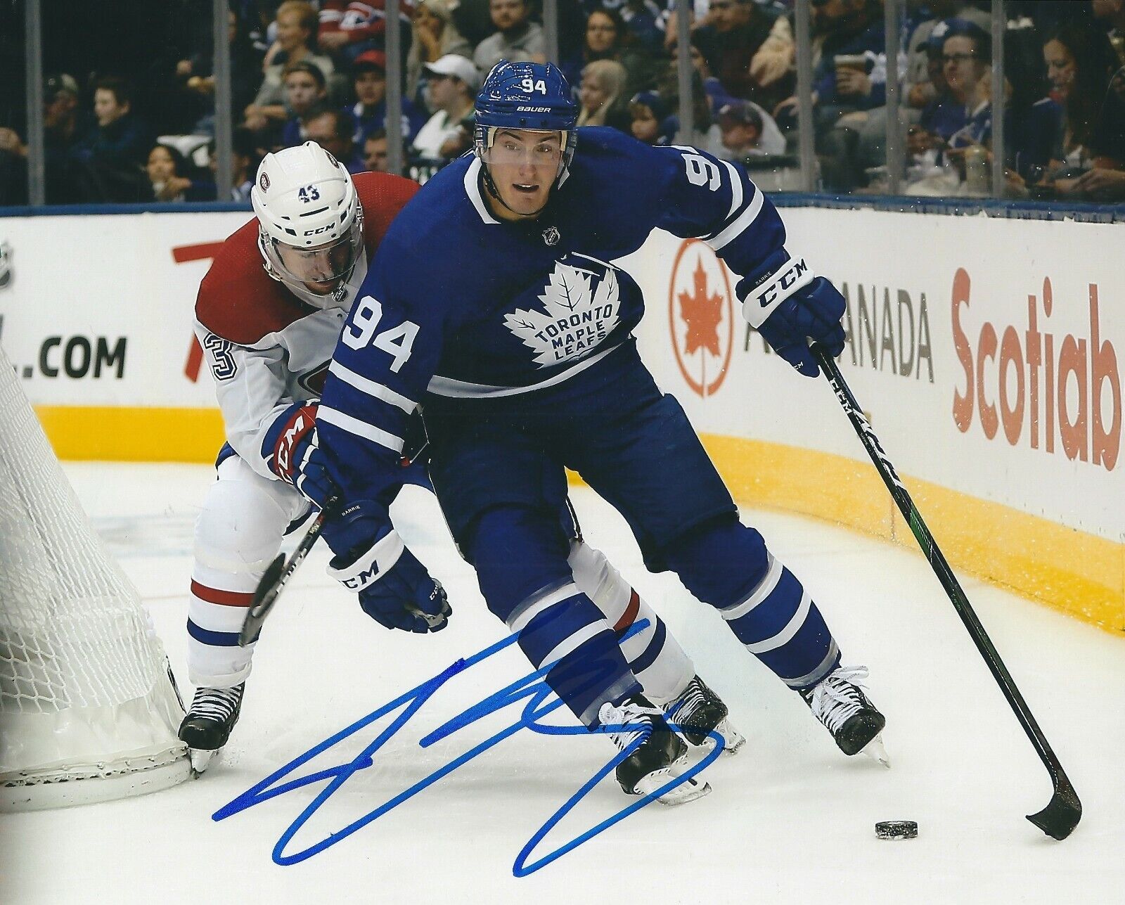 Autographed 8x10 TYSON BARRIE Toronto Maple Leafs Photo Poster painting - COA