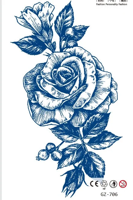 Temporary Tattoo Sticker Skull Wing Flower Cross Juice Ink Lasting Girl Women Chest Neck Hand Finger Fake Small Tatoo Hot Sale