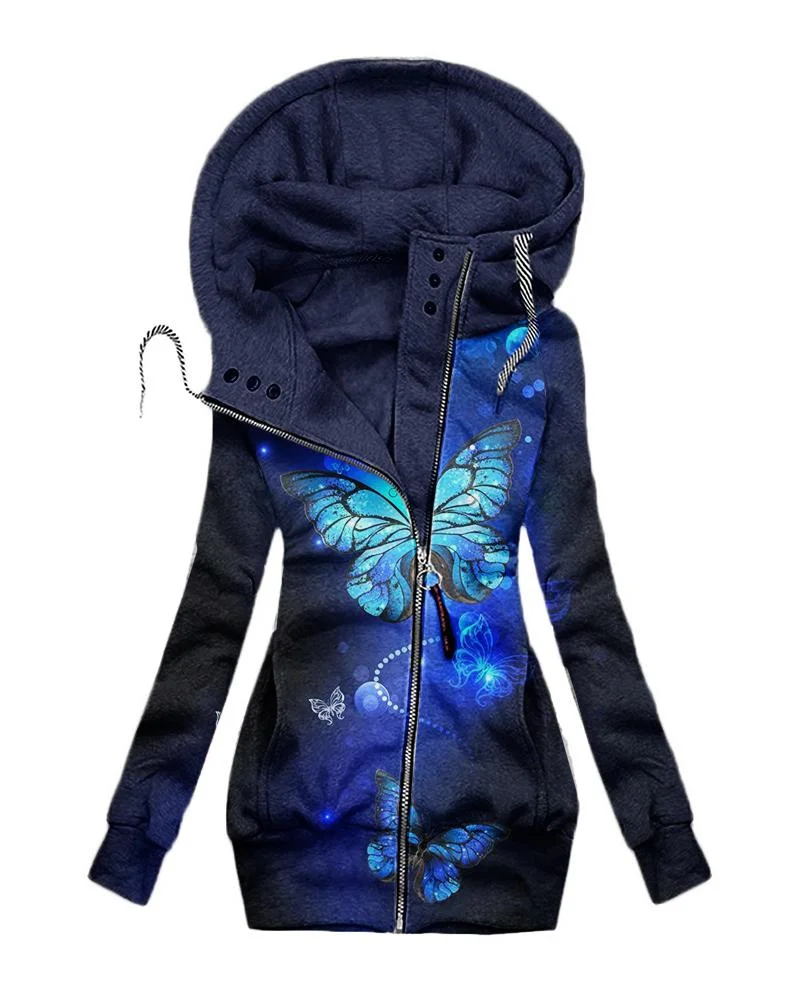 Women's Hooded Sweat printed Jacket08