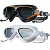 Big Frame Anti-Fog Swim Glasses Adjustable Wide View Swim Goggles for Swimmers