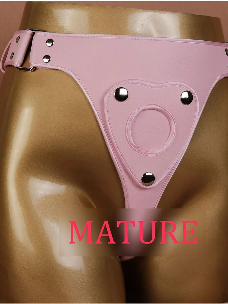 pornhint Pornhint Vegan Leather Strapon Harness For Pegging/Pink Strap On Harness/Pink Strap-On Belt/Women Harness/Lesbian Pegging Strapon Panties/BDSM-MATURE twin-cage chastity sissy