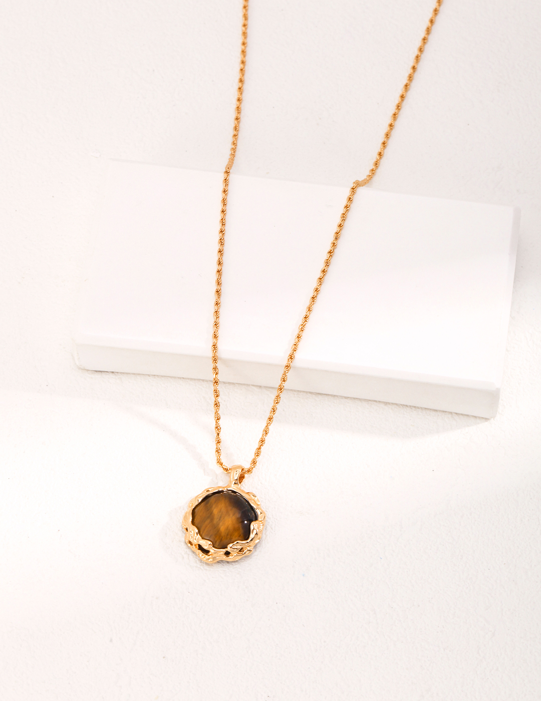 Handcrafted Lava Texture Tiger's Eye Pendant