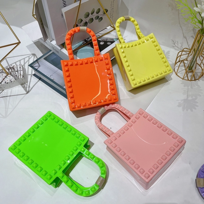 Women’s Mini All Seasons Pvc Solid Color Fashion Square Open Handbag