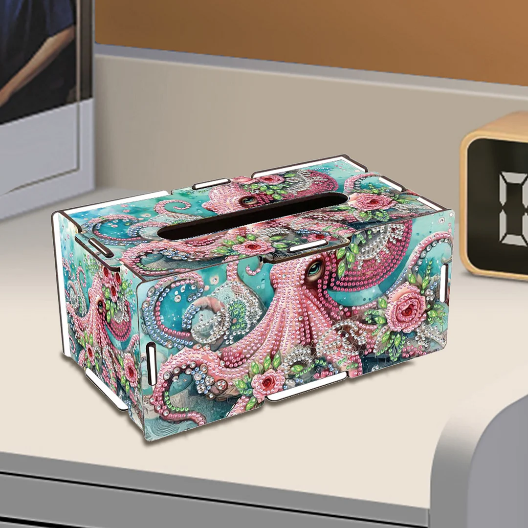 Octopus DIY Diamond Art Paper Towel Holder for Home and Office Decoration