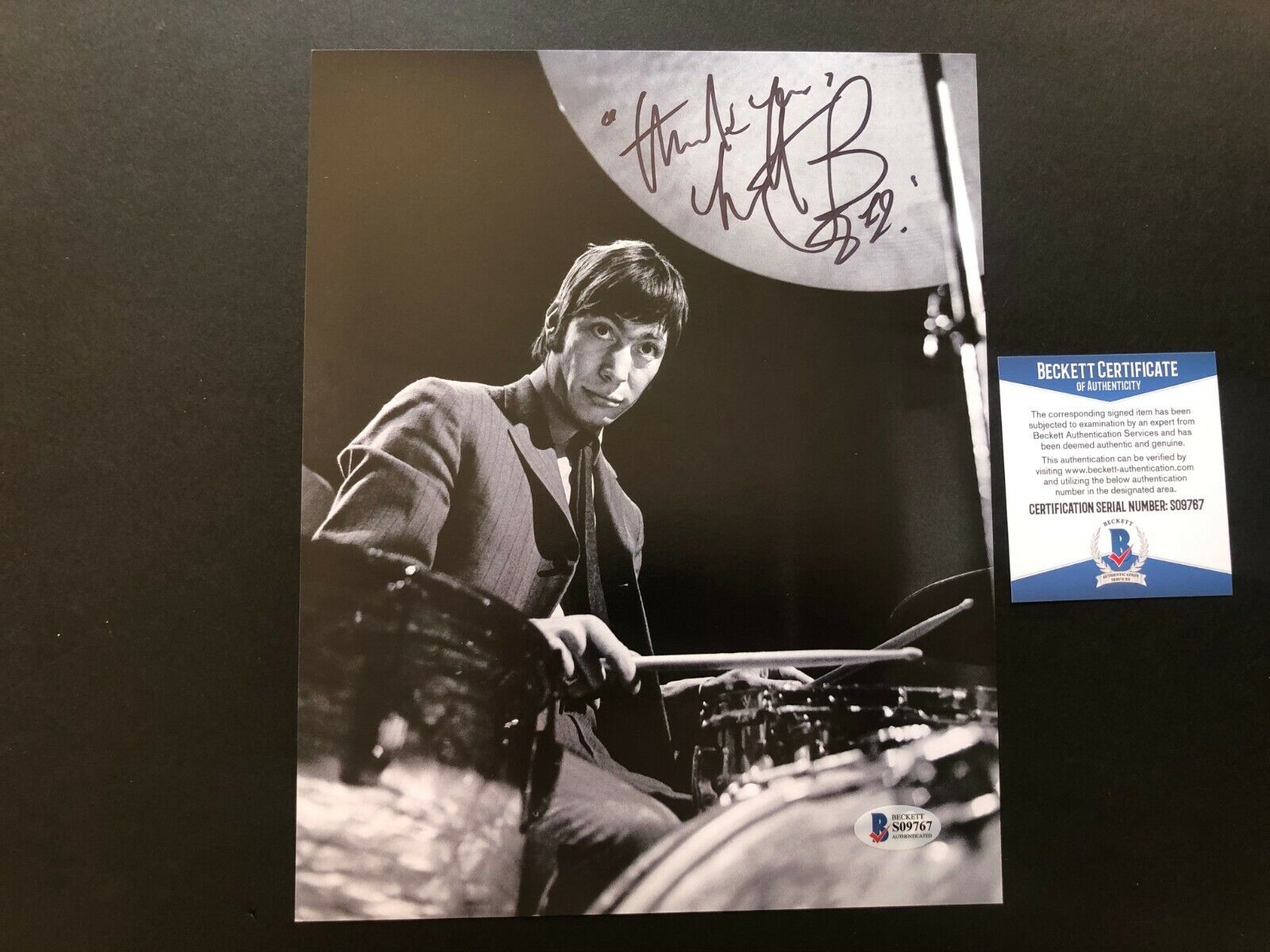 Charlie Watts Rare! signed autographed Rolling Stones 8x10 Photo Poster painting Beckett BAS coa