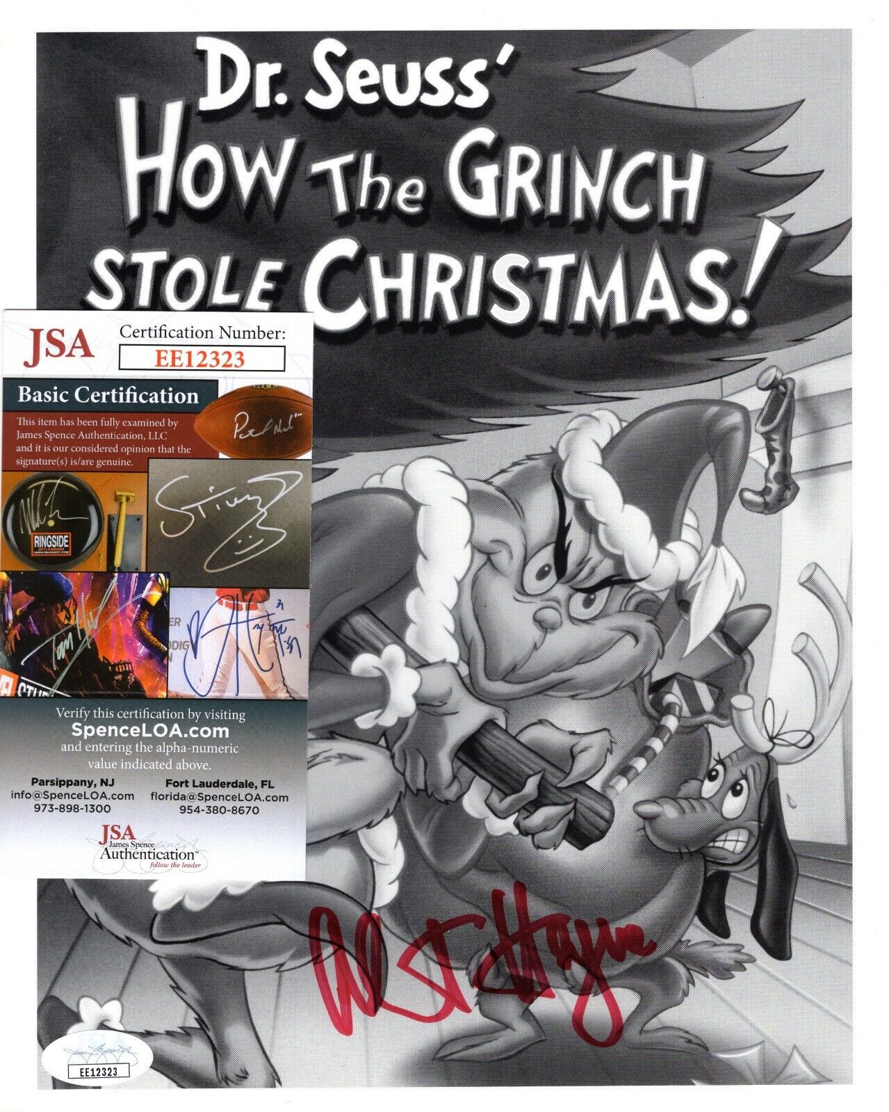 Albert Hague Hand Signed Dr. Seuss How The Grinch Stole Christmas 8x10 Photo Poster painting JSA