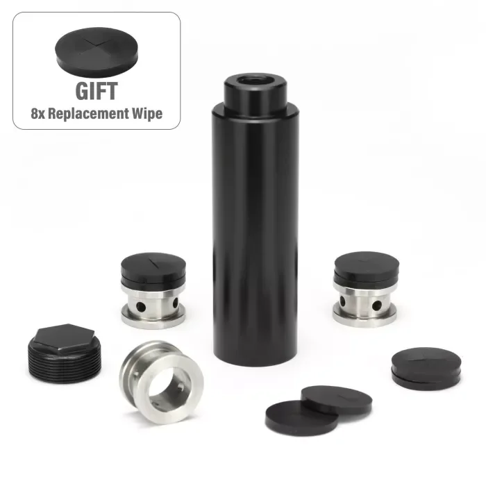 Super Mini 1.2 OD 4''L Aluminum 8x Neoprene Wipes 1/2-28 or 5/8-24 Monocore Solvent Trap Fuel Filter No Booster Needed Aurora  Auto Glock