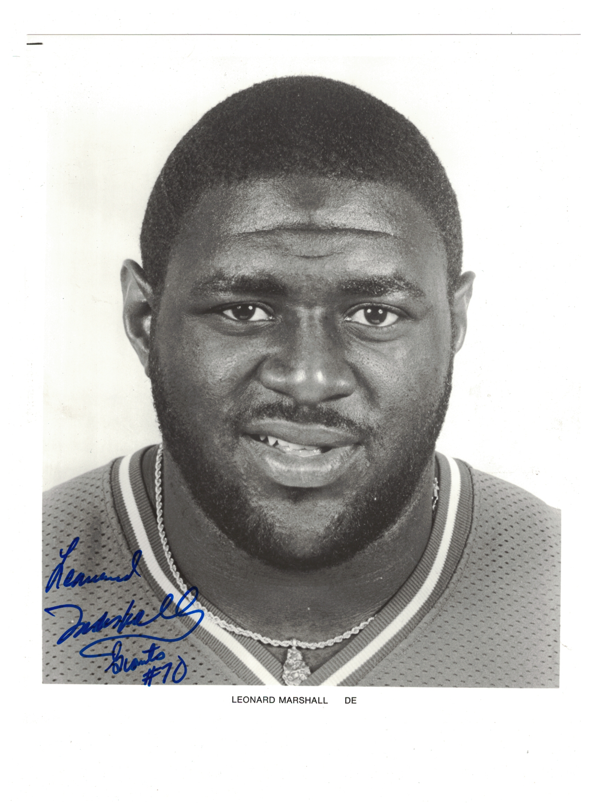 Leonard Marshall New York Giants Signed 8 x 10