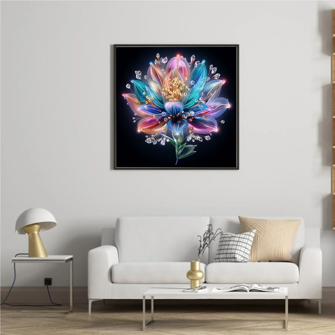 Lotus Full 18CT DIY Counted Cross Stitch Arts Kits for Adults Home Decor 30x30cm