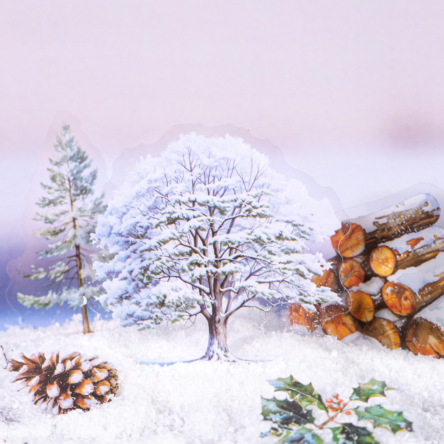 PET 스티커 - 사계절 나무 시리즈 빈티지 식물 꽃