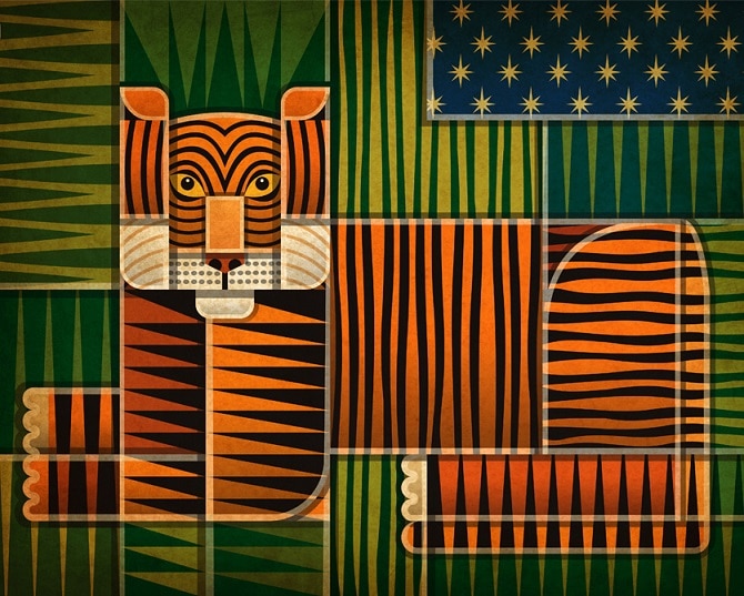 

Tiger Illusion – Paint By Numbers - 40*50CM, 501 Original