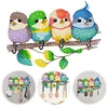 (US Only)Birds Wood 2D/Flat DIY Diamond Painting Art Hooks No Hole Punching Wall Decor