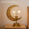 Muslim Crescent Moon Lamp Ramadan Gifts Islamic Table Decor Night Lamp Eid Mubarak Ramadan Lights for Home Bedroom Dining Holiday Festival Decor