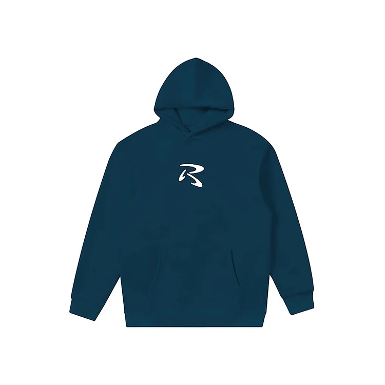 R-Shaped Towel Embroidered Sweatshirt Hooded Sweatshirt Plus Fleece Hoodie at Hiphopee