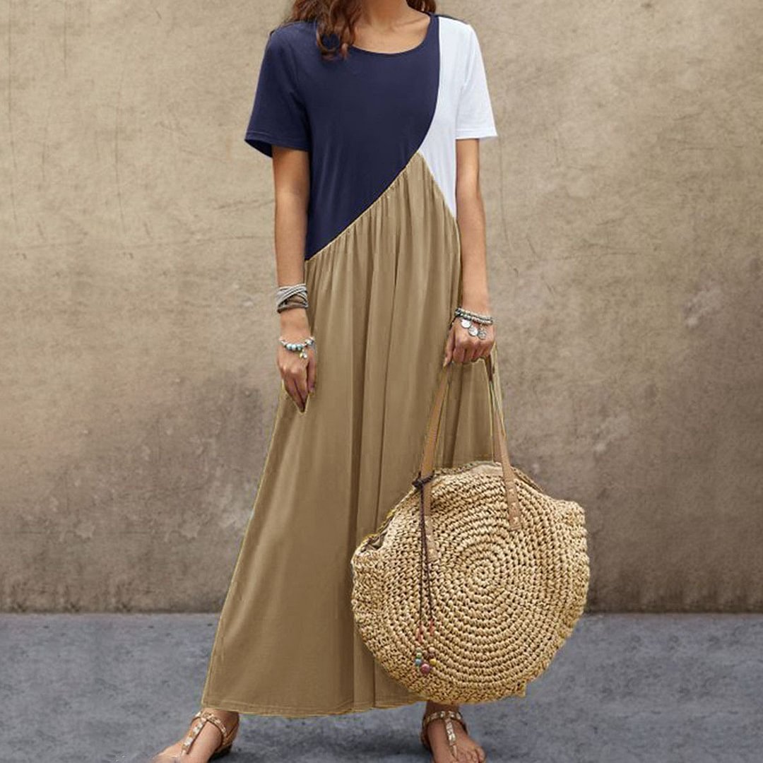 Stitched Short Sleeved Dress