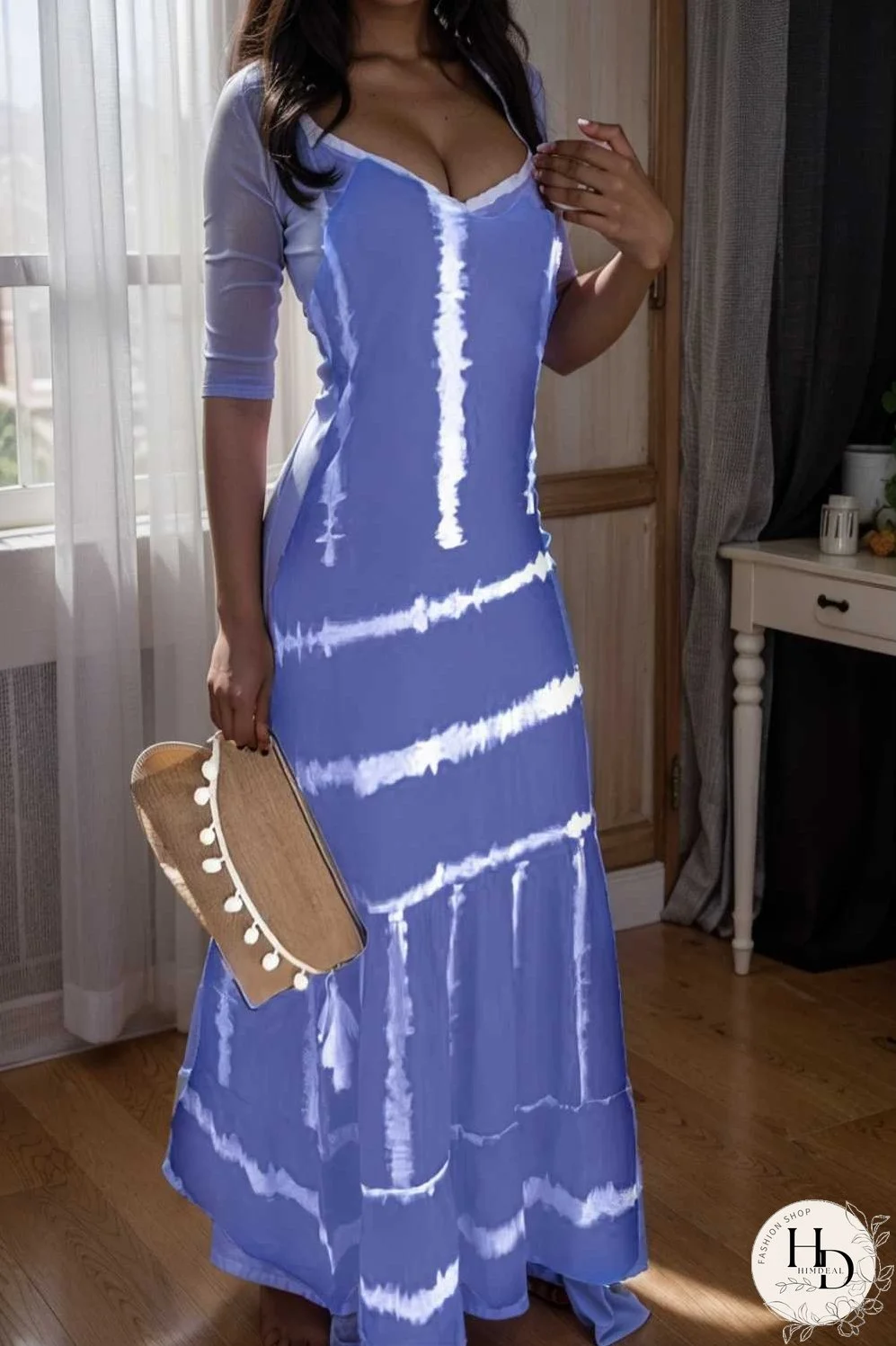 sling stripe print sleeveless fitted dress