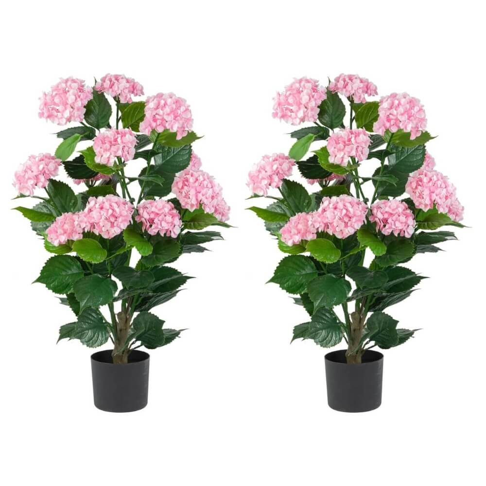 36'' Pink Artificial Hydrangea Tree (Set of 2)