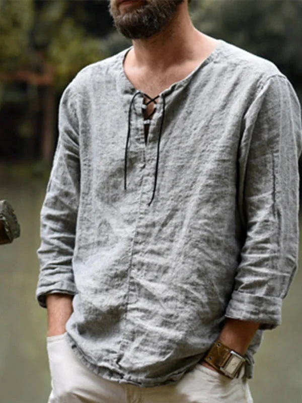 Solid Color Long-sleeved Loose Fashion Shirt