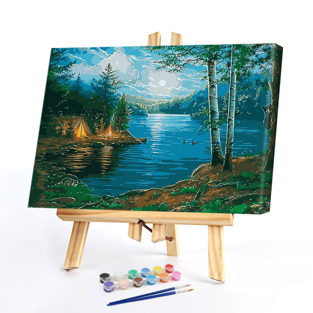 

40*50CM Paint By Numbers-Woods River, 501 Original