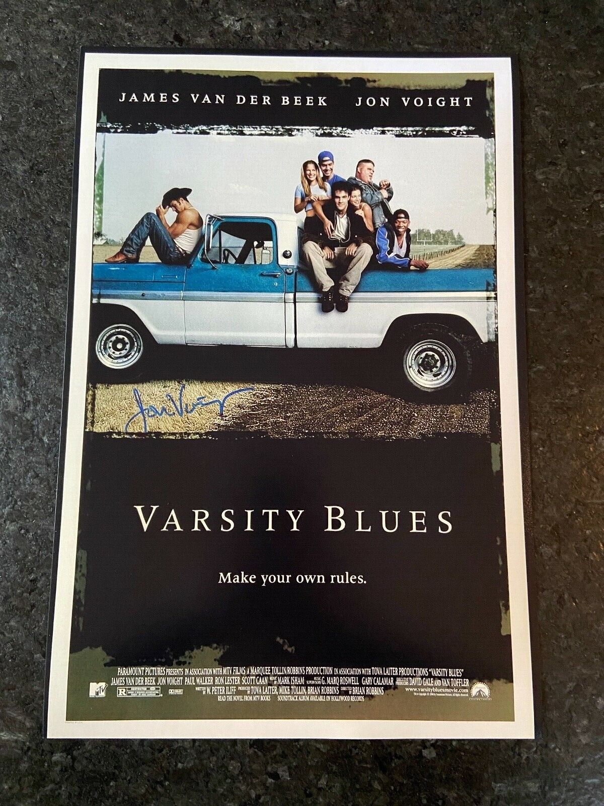 * JON VOIGHT * signed 12x18 poster * VARSITY BLUES * PROOF * 1