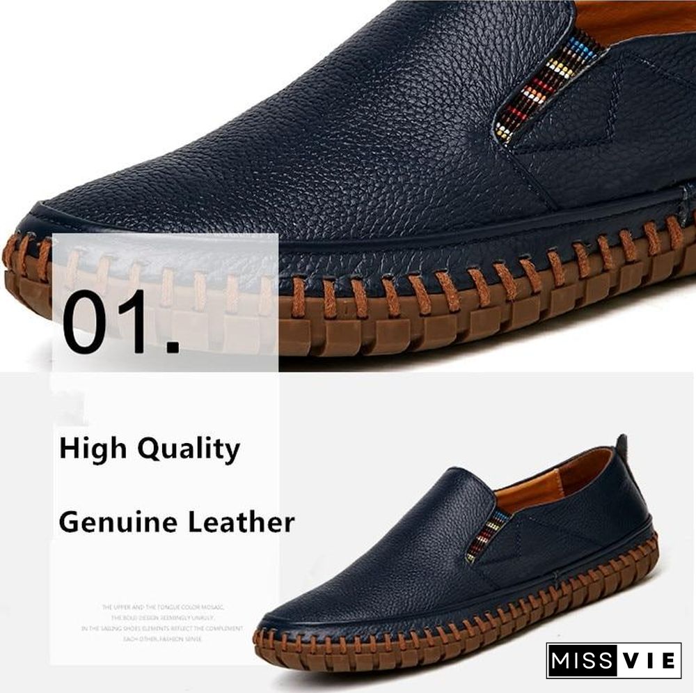 Leather Men Shoes Slip On Shoes Leather Loafers Mens Moccasins Shoes Italian Designer Shoes
