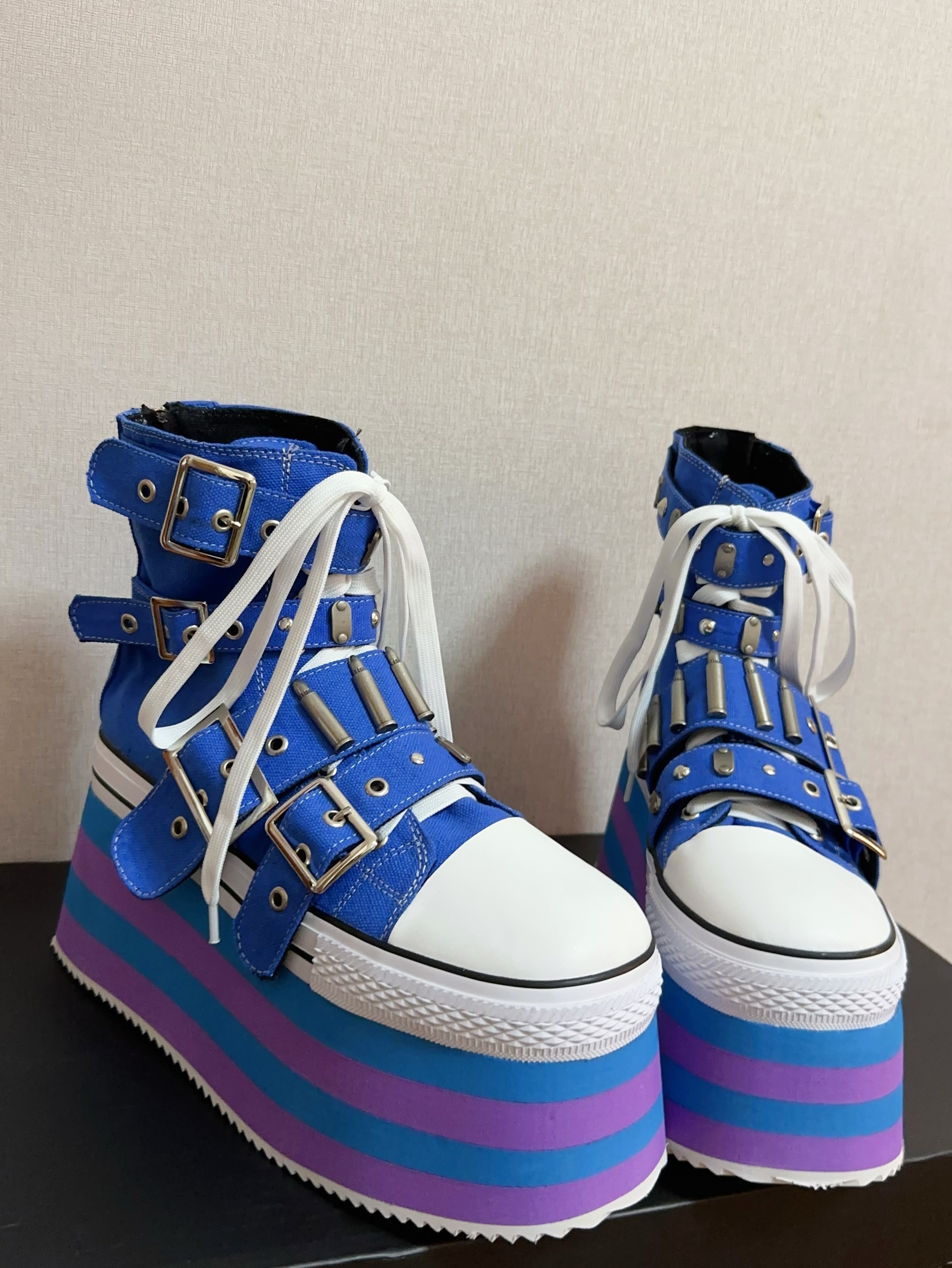 GOOSHOE Wasteland Punk Short Boots High Heels Pumps Party Shoes Big Toe Green Blue Canvas Ankle Boots 33-47