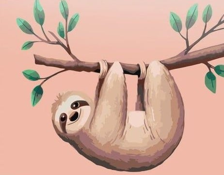 

Pink Sloth – Paint By Numbers - 40*50CM, 501 Original