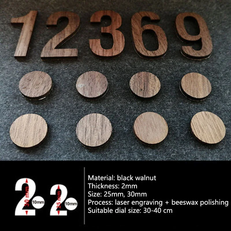 Solid Wood Wall Clock Parts Classic Wooden DIY Home Decor Clock Repair Accessories Clocks Numbers & Point Repair Essential Tools