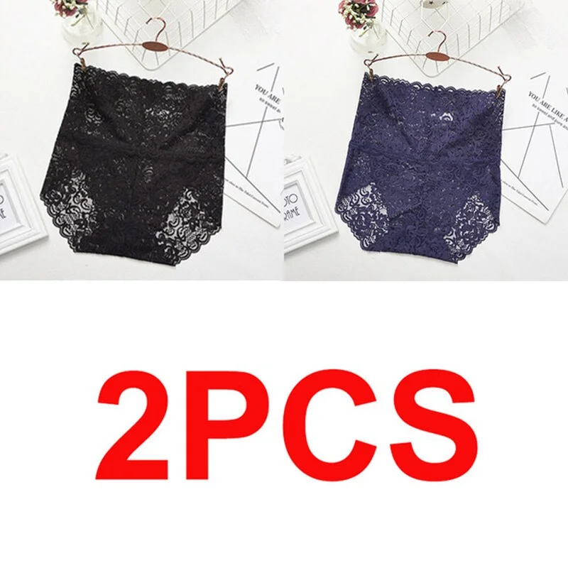 M-XXXL Women High Waist Lace Panties Sexy Underwear Women  Floral Transparent Lingerie Female Briefs Underpants Plus Size Pantys