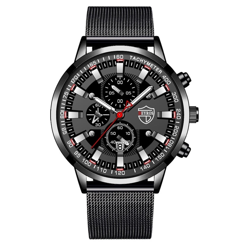 Retro Geometric Single Folding Buckle Quartz Men’s Watches