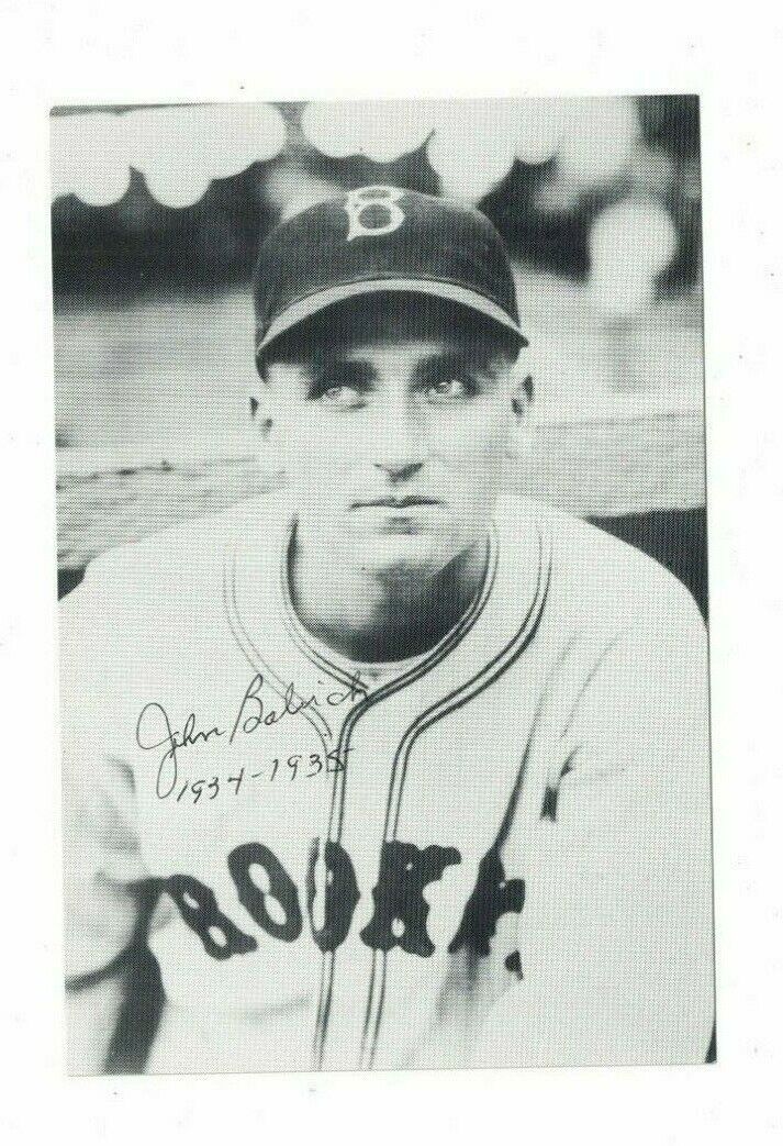 John Babich Brooklyn Dodgers Signed 4x6