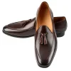 Customized Handmade Tassel Loafer shoes-Leather Sloe