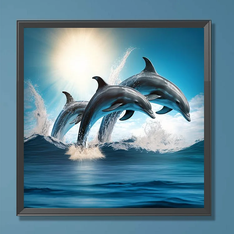 Dylan's cabin DIY 5D Diamond Painting - Full Drill Rhinestone Paint with  Diamonds Home Wall Decor（dolphin/16x12inch