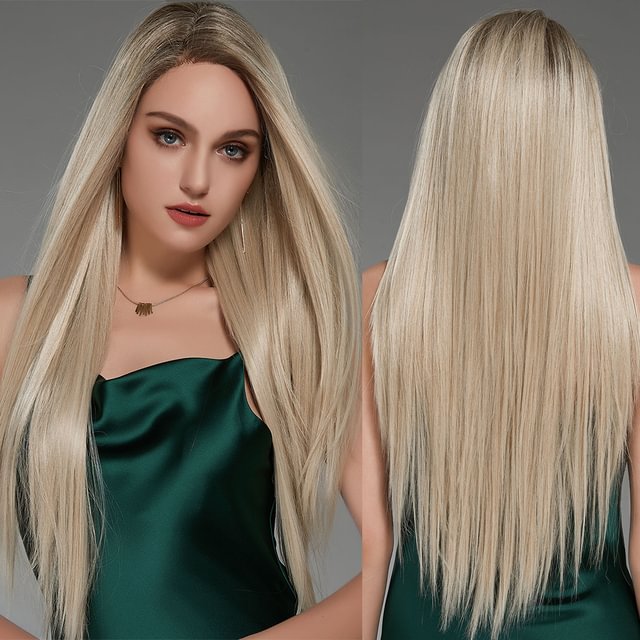 Long Straight Light Brown Blonde Daily Wigs US Mall Lifes
