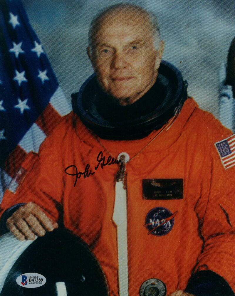 SENATOR JOHN GLENN SIGNED AUTOGRAPH 8X10 Photo Poster painting - AMERICAN HERO ASTRONAUT BECKETT