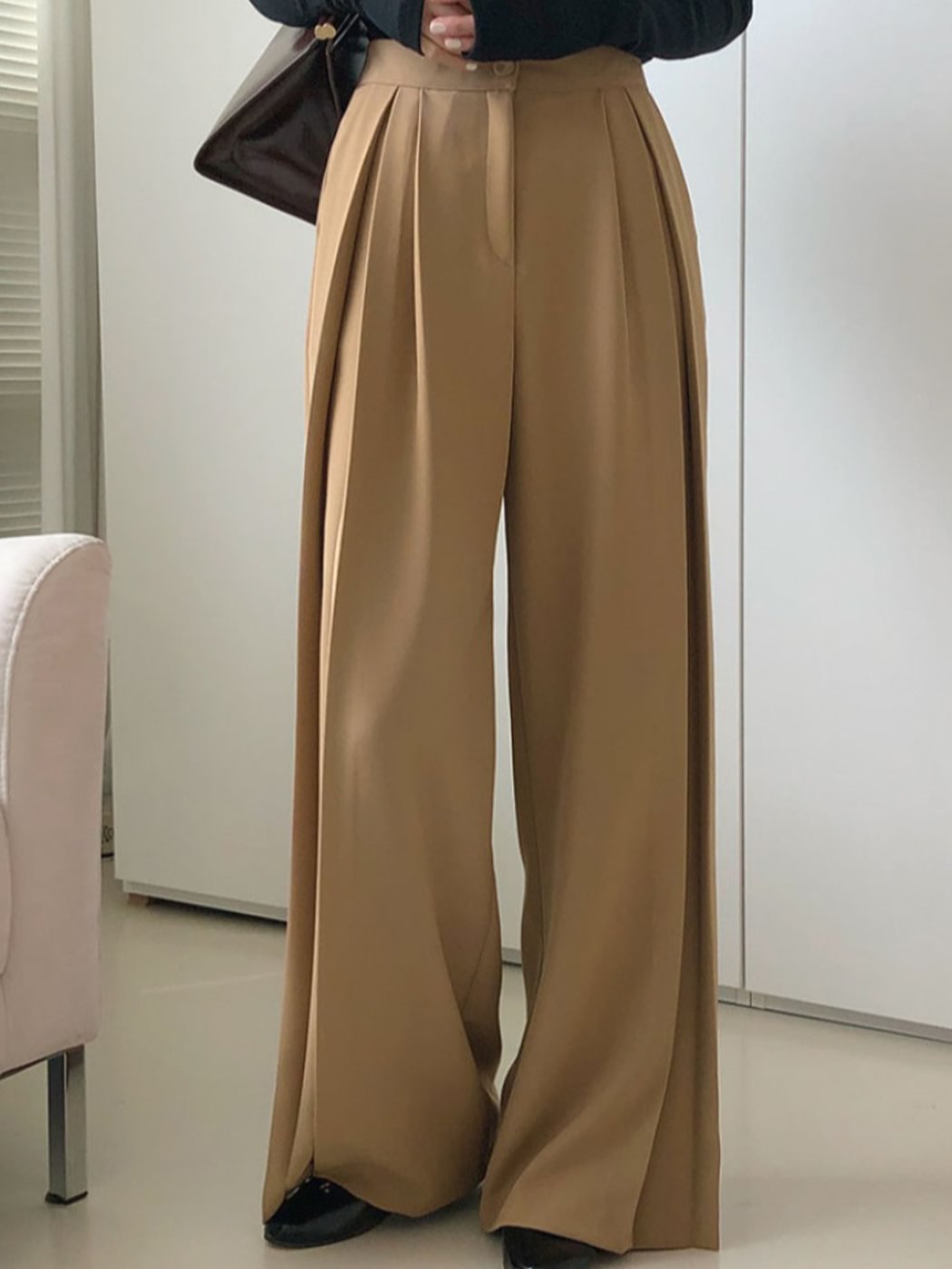 Pressed Wide-leg Trousers On Both Sides