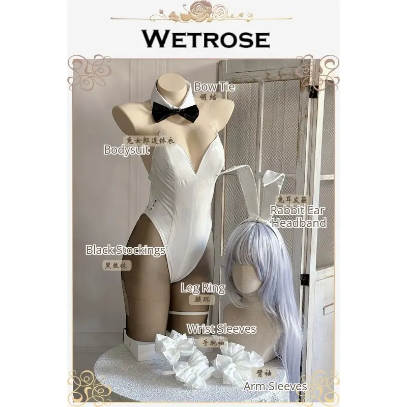 [Wetrose] In Stock Azur Lane Janus White Bunny Girl Game Outfit Cosplay Costume 