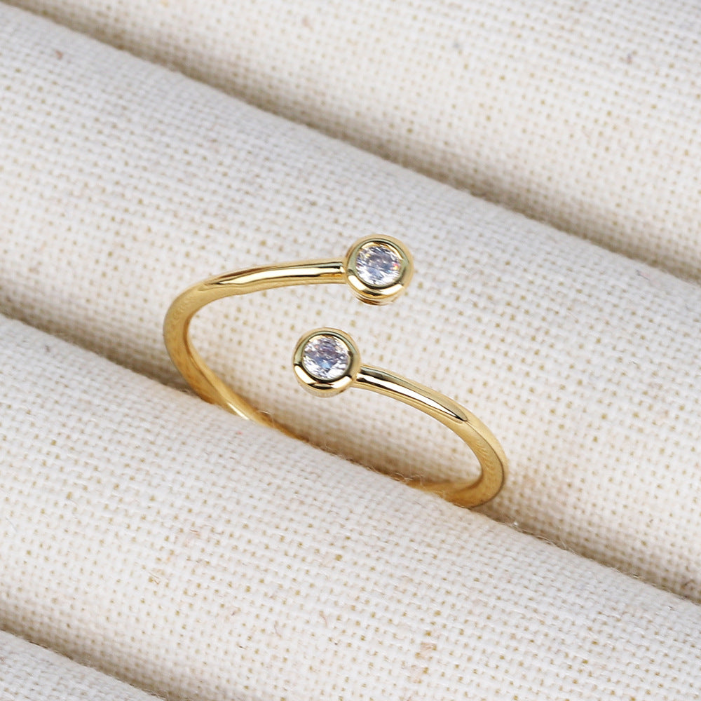 IG Style Women Crown Heart Circle Copper Electroplating Rings