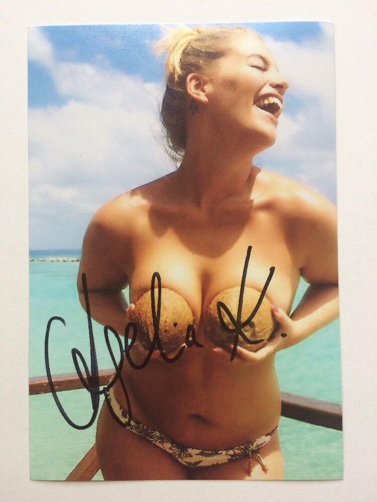 Angelina Cherry Kirsch Autographed Photo Poster painting Sexy Curvy Model Hot Blonde