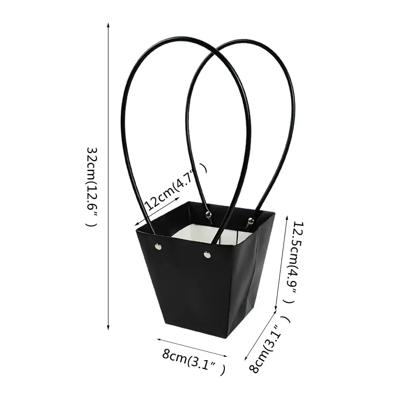 Portable Flower Box Waterproof Paper Handy Gift Bag Kraft Handbag Wedding Rose Party Gift Box Packaging For Candy Cake Birthday