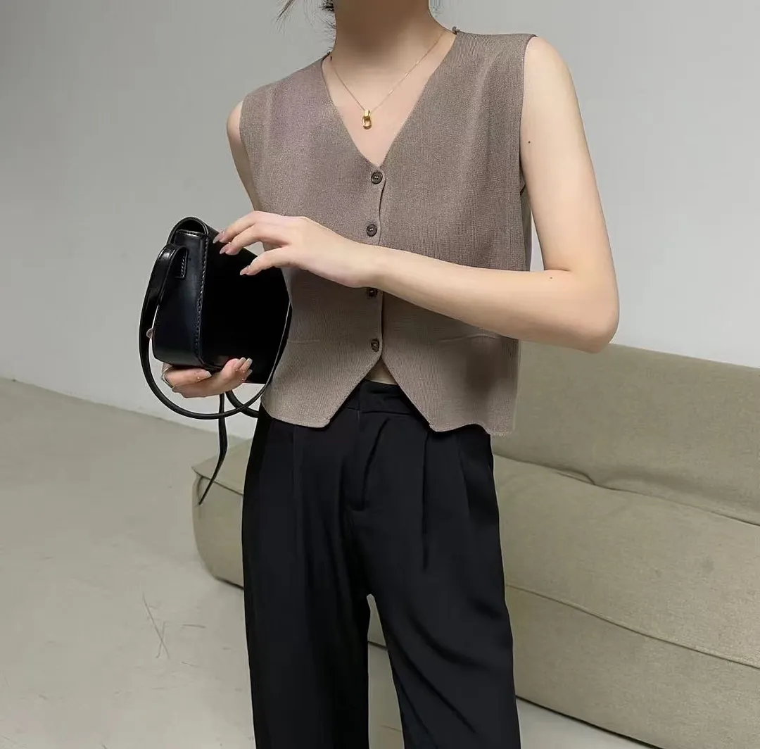 Uveng Uveng Machine Small Sling Female Wear Wide Shoulder Strap Loose Inside The Bottom Shirt Sleeveless T-Shirt Ice Silk Knitted Vest Tide