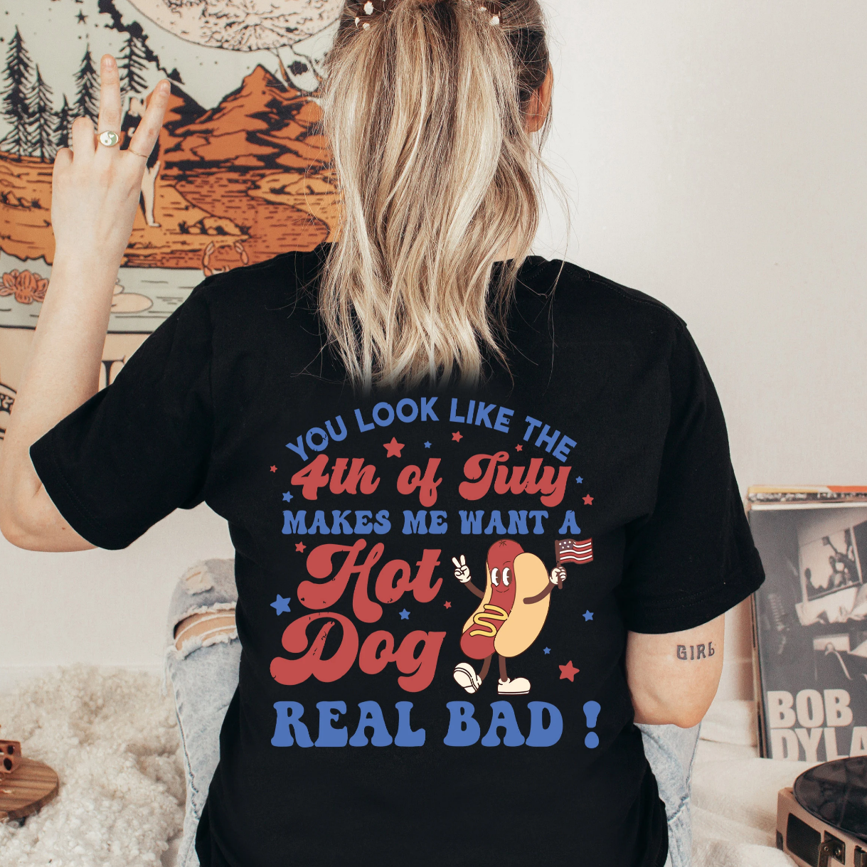 Loveyoufancy Funny Hot Dog You Look Like The 4th Of July T-Shirt