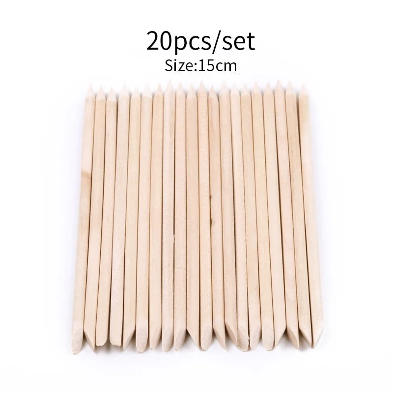 10/20/50/100pcs Wooden Cuticle Pusher Nail Rhinestone Remover Double Head Portable Nail Art Cuticle Remover  Nail Tools-Nail Inspo