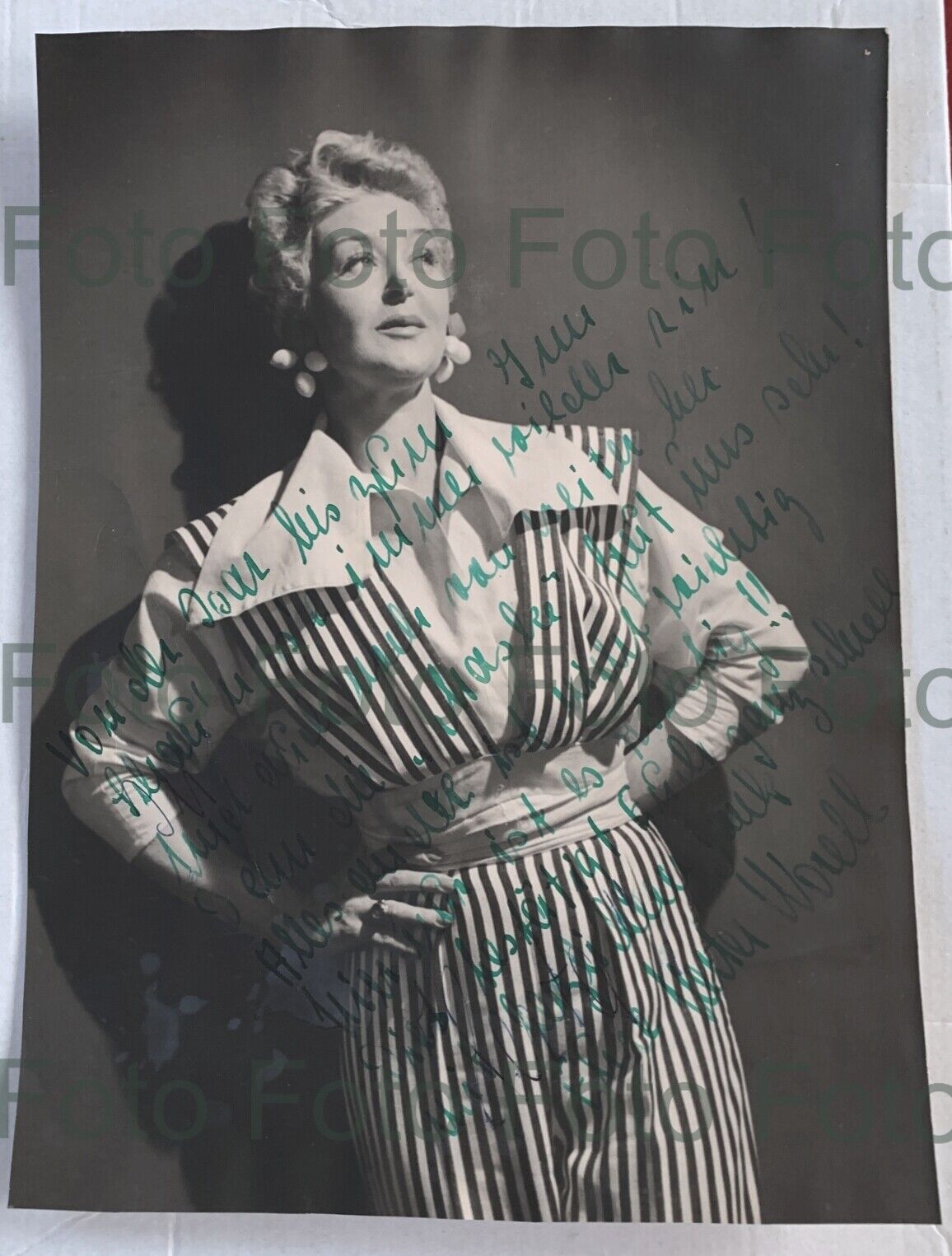 Herta Worell Original Autograph On Vintage Portrait Cardboard Photo Poster painting (TV-434