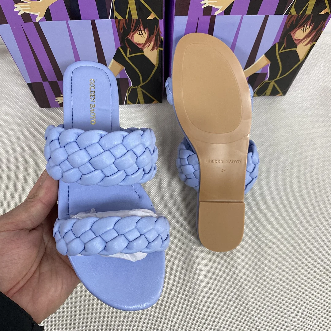 Qengg New Woman Summer Flat Sandals Plus Size 9 Color Solid Flats Female Casual Slides Ladies Women Fashion Outside Shoes