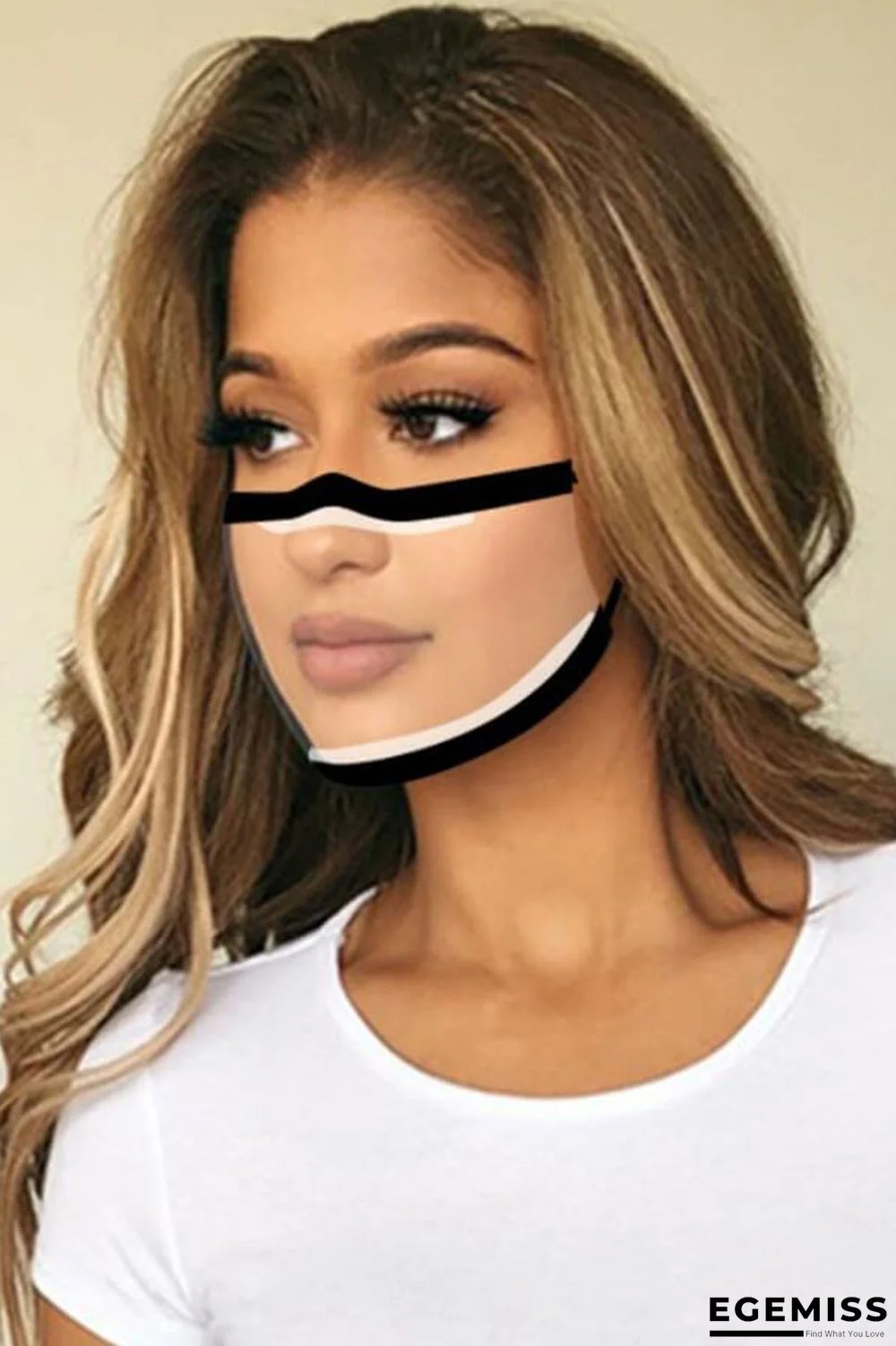Black Fashion Patchwork See-through Face Mask | EGEMISS