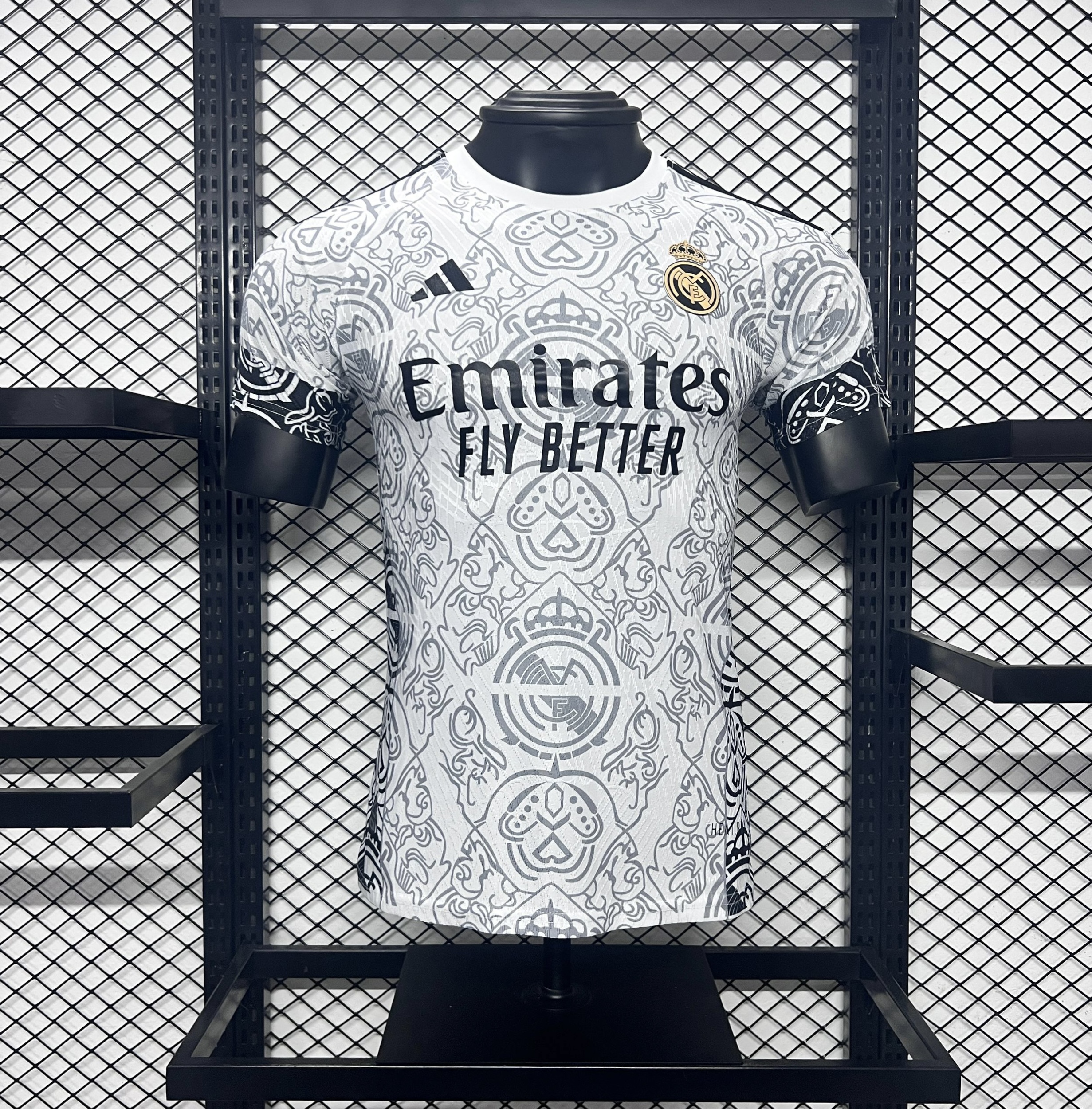 Real Madrid 24-25 White Line Pattern Special Edtion Jersey - Player Version