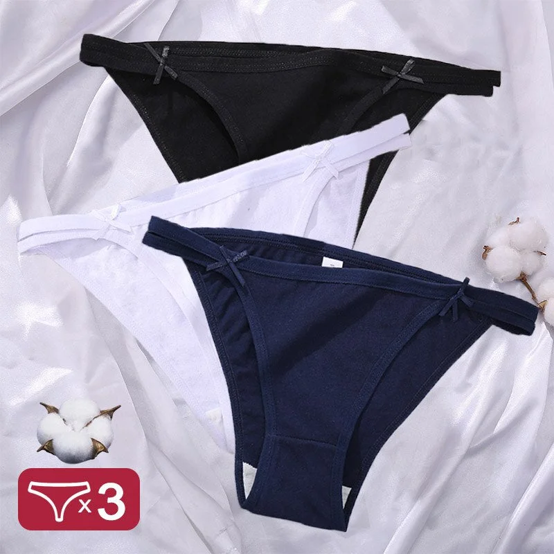 3PCS/Set Cotton Underwear Sexy Women's Lingerie Panties Female Underpants Sexy Briefs Low-Rise Intimates Pantys Cotton Panties